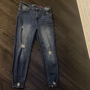 Celebrity Pink Dark Blue Distressed Skinny Jeans